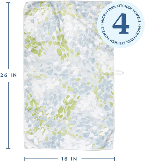 Set, Set 4 ELYN Microfiber Kitchen Dish Towel Quick-Dry & Absorbent Waffle Weave Cleaning Towels, of Kitchen Towels
