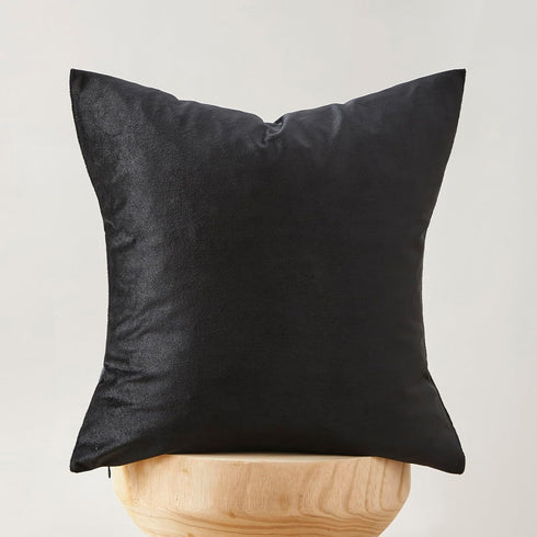 GIGIZAZA Black Velvet Pillow Covers 24x24, Pack of 2 Decorative Square Throw Pillows for Couch