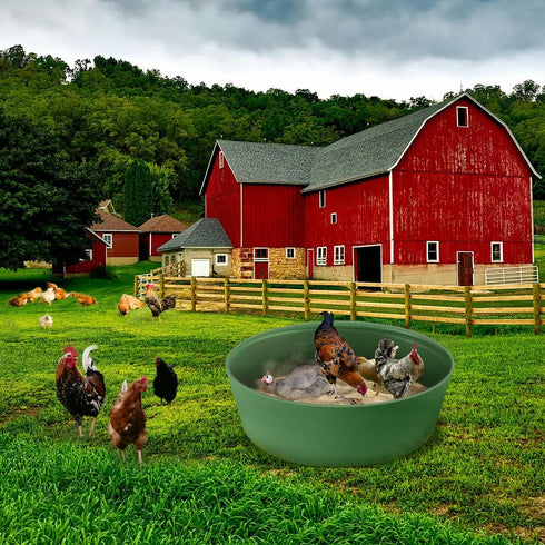 Kalekey 25'' Bottomless Chicken Dust Bath Tub, Adjustable Chicken Dust Bath Contain Design, Dust Bath for Chickens