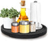 Black Wooden Lazy Susan Turntable Organizer, Small Round Rotating Tray for Kitchen Countertop and Bathroom Decor