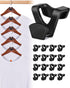 HOUSE DAY 60 Pack Space Saving Hanger Hooks, Black Heavy Duty Connector Hooks for Closet Organizers and Storage