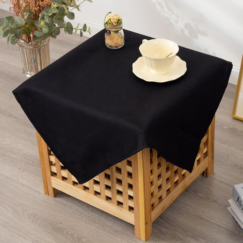 24 24 Inch Small Square Solid Black Tablecloth x Washable Fabric Table Cloth Wrinkle Resistant Polyester Table Cover