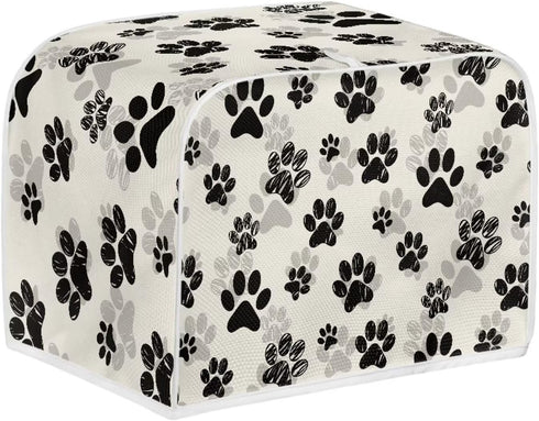 Dog Paw Toaster Covers 4 Slice Small Kitchen Appliance Anti Dust Cover, Bread Maker Dust Cover for Most Standard Toasters Oven