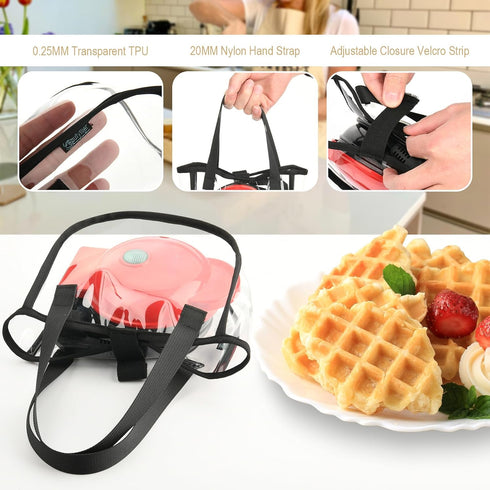 Beautyflier Carrying Bag for DASH Mini Waffle Maker 4 Inch, Portable Clear Organizer Bag for Baking and Cooking (Bag