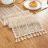 36 Inch Gemseek Boho Crochet Lace Table Runner, Vintage Beige Bohemian Short Table Runner for Coffee Table, Side End