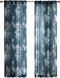Madison Park Simone Floral Design Sheer Single Window Curtain Voile Privacy Drape, 50" x 95", Navy (MP40-6623)