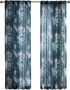 Madison Park Simone Floral Design Sheer Single Window Curtain Voile Privacy Drape, 50" x 95", Navy (MP40-6623)