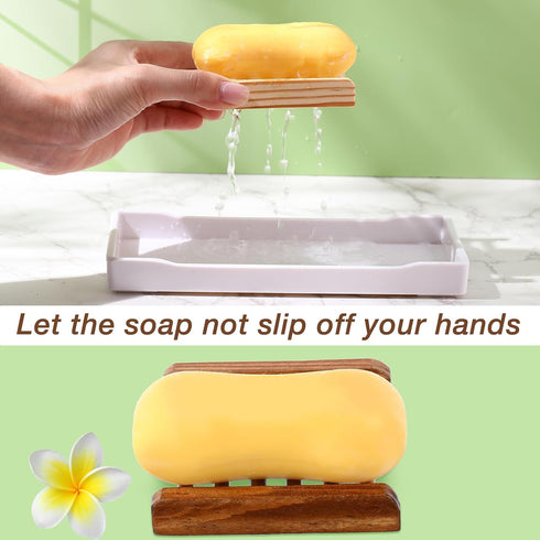 50 3.3 3.3 0.67 Inch Amyhill Pcs Bamboo Wood Soap Dish Bulk Bathroom Wooden Soap Holder Savers Self Draining Dishes