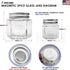 CROSS HOMES Pack 21 Set (6 4 oz 15 2 oz) Magnetic Spice Jars Combo Large + Small Refrigerator Hexagon Glass Spice Jar