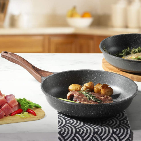 SENSARTE 9.5 Inch Nonstick Frying Pan, Swiss Granite Coating Chef's Pan, PFOA Free