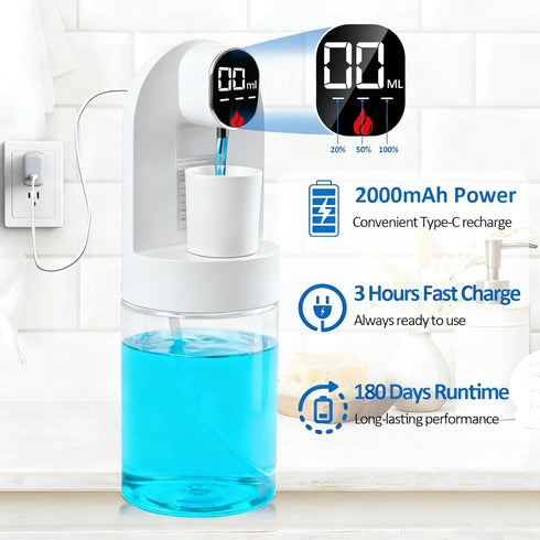 Rudnia 20.29 oz 4 4 Set Mouthwash Dispenser for Bathroom, Automatic Mouthwash Dispenser, Touchless Electric Wall