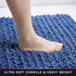 Walensee Non Slip Bathroom Rug, 24x17 Inch Dark Blue, Water Absorbent Super Soft Chenille Mat, Machine Washable