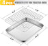 Small Stainless Steel Baking Sheet with Rack Set, E-far 9.4”x7.3” Cookie Sheet Broiling Pan for Toaster Oven, Rimmed Metal Tray with Wire Rack for Cooking/Baking/Cooling, Non-toxic & Dishwasher Safe