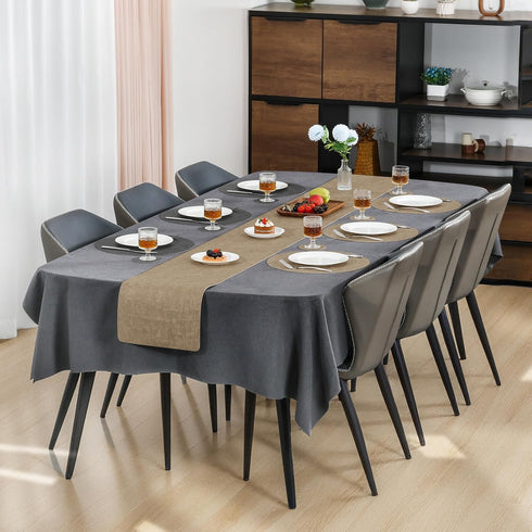 Set 6 Set 6) Myir JUN Round Placemats Dual Sided, Faux Leather Place Mats of Indoor Placemat for Dining Table Outdoor
