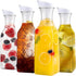 Set of 4 Plastic Carafe with Lid, 50 Oz Carafes for Mimosa