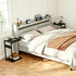 Vovonusy ET-YB-BK1 Wood Pedestal Small Sofa Side Table for Couch, Tall Nightstand, C Shaped End Table, TV Trays