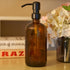 1pcs 16 Oz Countertop Diahom Soap Dispenser Amber Glass Hand Dish Soap Dispensers Stainless Steel Pump for Kitchen Sink
