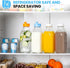 2 Pack 32 OZ 2 2 2 Glass Milk Bottles with Pour Spout Lids & Nut Milk Bags & Airtight Caps, Reusable Glass Bottles