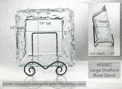 TRIPAR Large Square Black Wire Easel, Metal Finish, Tabletop Display, Handcrafted Scroll Designs