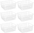 Redrubbit Large Wire Storage Baskets, Set of 6 Farmhouse Metal Freezer Basket Organizers with Handles for Kitchen,