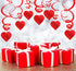 36PCS Heart Decorations, Hanging Swirls, Valentines Day Party Supplies, Ceiling Decor