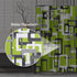 Shower Curtain Set, Modern Lime Green Black Gray White 72"x72" Waterproof Bath Bathroom Curtain with Hooks