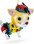 Chic Chihuahua Blown Glass Christmas Ornament