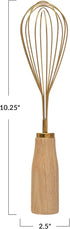 Bloomingville Standing Stainless Steel Wood Handle, Gold Finish Whisk, 10.25" by Bloomingville