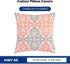 HWY 50 Coral Pink Decorative Throw Pillow Covers - 18x18 Inch (1 Piece) - Embroidered Cotton Farmhouse Cushion Cover