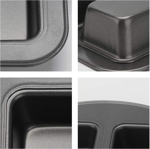 Beasea Mini Loaf Pan, 8 Cavity Nonstick Bakeware, Carbon Steel Square Bread Pan for Baking Oven Cakes