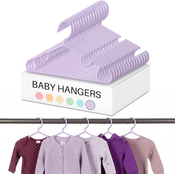 Hsei 60 Pack Pastel Color Kids Nursery Hangers Plastic Baby Hangers Heavy Duty