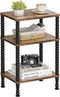 Side Table, Small End Table, 3-Tier Nightstand with Storage Shelves, Sofa Table