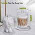 2 Pack Acrylic Qtip Holder Dispenser - Clear Plastic Canister for Cotton Swabs, Balls, Pads, Floss Picks, Bathroom Decor