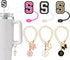 (3 +3) Nuozme Straw Cover Compatible with Stanley Tumbler Cup, 3PCS Letter Straw Caps with Initial Butterfly Charms