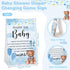 RoundFunny 33 Pcs Baby Shower Diaper Changing Game Supplies Including Dolls Blindfold Diapers Wooden Sign for Changing
