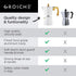 GROSCHE Milano Moka Stovetop Espresso Coffee Maker, 3 Cup / 150 ml, White