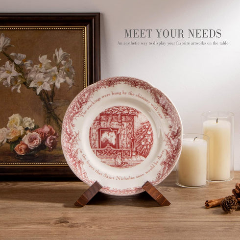 Plate Stand for Display - 4.5 Inch Plate Holder Display Stand, Wooden Picture Frame Stand, Decorative Table Top Easels for Display