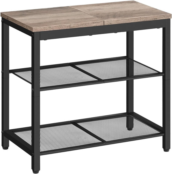 HOOBRO Shoe Bench, 3-Tier Shoe Rack, Industrial Shoe Organizer Storage Bench, 19.7