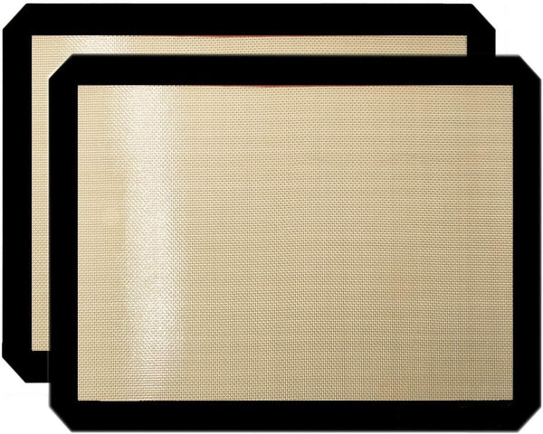 Premium Non-Stick Silicone Baking Mats, Set of 2 Quarter Sheet Toaster Oven Liners, Size 8.5" - 11.5"