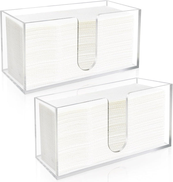 Acrylic Paper Towel Holder Countertop, 5mm Thick Clear C-Fold Z-Fold Trifold Napkin