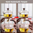 GPSRSAI Set 6 6 Set) Magnetic TeaPot Semi-Automatic Drip Glass Teapots Lazy Kungfu Tea Infuser Heat-Resistant Tea Maker