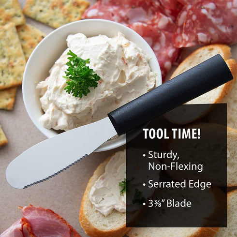 RADA Cutlery Party Spreader Knife, Black Handle, Made in USA