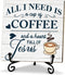Zwsrplo Coffee Bar Decor, Coffee Station Signs Jesus Sign, Christian Gifts Home Office