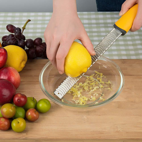 NSpring Hand Cheese Grater, Lemon Zester with Razor-Sharp Stainless Steel Blade, Protective Cover, Dishwasher Safe
