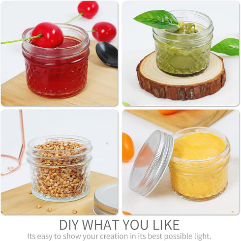 4 OZ 40 PACK VERONES Mason Jars Canning Jars, Jelly Jars With One Piece Regular Lids, Ideal for Jam, Honey, Wedding