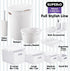 Superio Ribbed Collection - Decorative Plastic Lidded Home Storage Bins, Medium White (2 Pack)