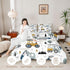 Set Set Set Set 3Pcs Feelyou Cartoon Car Kids Comforter Construction Bedding for Boys Toddler Decor Equipment Trucks