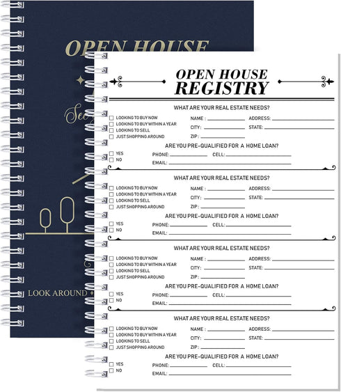2 Pieces Open House Visitor Register Guest Registry Sign with Thank You for Coming Tent Card for Real Estate Supplies