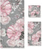 ALAZA Pink Flowers Roses and Leaves on Gray Towel Bathroom Sets 3