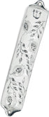 Mezuzah Case - Pomegranate Tree Design Crafted in Pewter, Jerusalem Judaica Door Mezuza Case, 4" White Wedding Color